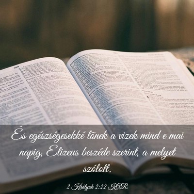Picture 03 - 2 Királyok 2:22 KAR - És egészségesekké lõnek a vizek mind e mai - Bible Verse Picture