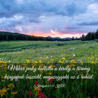 Picture 03 - 2 Királyok 22:11 KAR - Mikor pedig hallotta a király a törvény - Bible Verse Picture