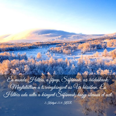 Picture 03 - 2 Királyok 22:8 KAR - És monda Hilkia, a fõpap, Sáfánnak, az - Bible Verse Picture