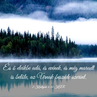 Picture 03 - 2 Királyok 4:44 KAR - És õ eleikbe adá, és evének, és még maradt - Bible Verse Picture