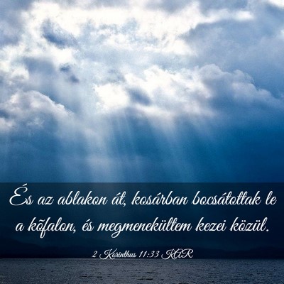 Picture 03 - 2 Korinthus 11:33 KAR - És az ablakon át, kosárban bocsátottak le a - Bible Verse Picture