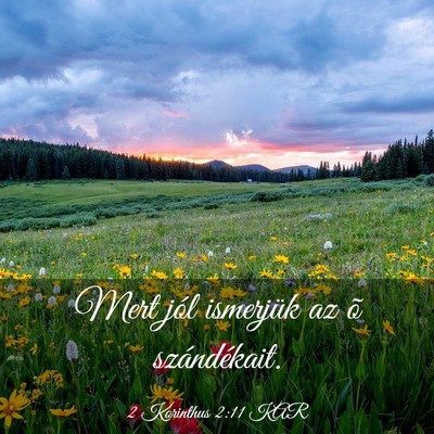 Picture 03 - 2 Korinthus 2:11 KAR - Mert jól ismerjük az õ - Bible Verse Picture