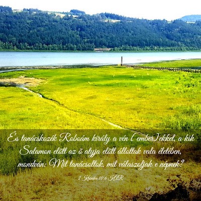 Picture 03 - 2 Krónika 10:6 KAR - És tanácskozék Roboám király a vén - Bible Verse Picture