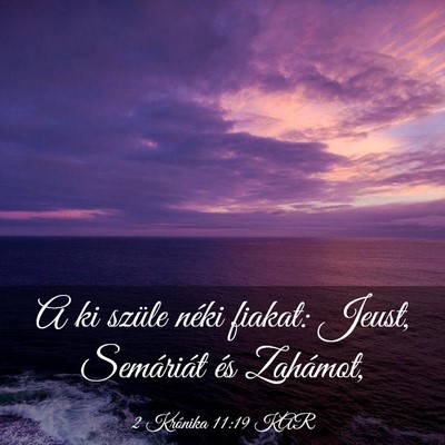 Picture 03 - 2 Krónika 11:19 KAR - A ki szüle néki fiakat: Jeust, Semáriát és - Bible Verse Picture