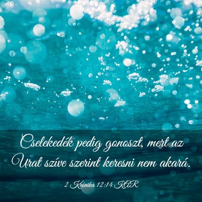 Picture 03 - 2 Krónika 12:14 KAR - Cselekedék pedig gonoszt, mert az Urat szíve - Bible Verse Picture