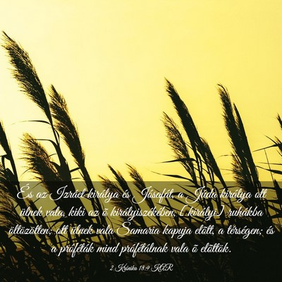 Picture 03 - 2 Krónika 18:9 KAR - És az Izráel királya és Jósafát, a Júda - Bible Verse Picture