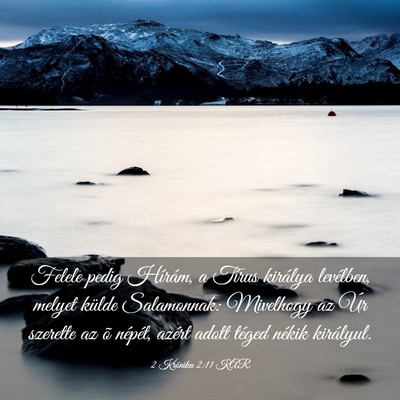 Picture 03 - 2 Krónika 2:11 KAR - Felele pedig Hírám, a Tírus királya - Bible Verse Picture
