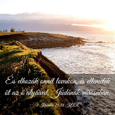 Picture 03 - 2 Krónika 25:28 KAR - És elhozák onnét lovakon, és eltemeték õt - Bible Verse Picture