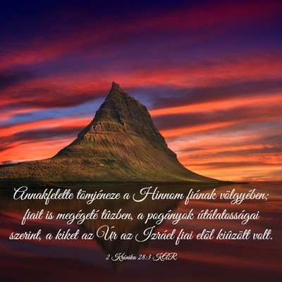 Picture 03 - 2 Krónika 28:3 KAR - Annakfelette tömjéneze a Hinnom fiának - Bible Verse Picture