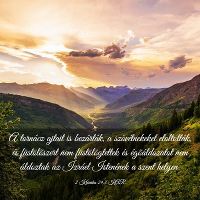 Picture 03 - 2 Krónika 29:7 KAR - A tornácz ajtait is bezárták, a - Bible Verse Picture