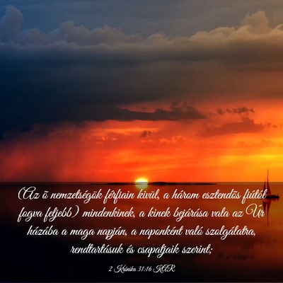 Picture 03 - 2 Krónika 31:16 KAR - (Az õ nemzetségök férfiain kivül, a három - Bible Verse Picture