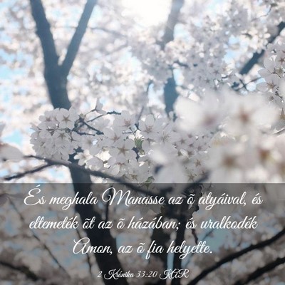 Picture 03 - 2 Krónika 33:20 KAR - És meghala Manasse az õ atyáival, és - Bible Verse Picture