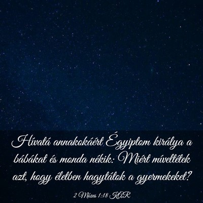 Picture 03 - 2 Mózes 1:18 KAR - Hívatá annakokáért Égyiptom királya a - Bible Verse Picture