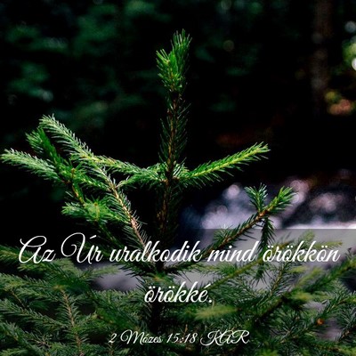 Picture 03 - 2 Mózes 15:18 KAR - Az Úr uralkodik mind örökkön - Bible Verse Picture