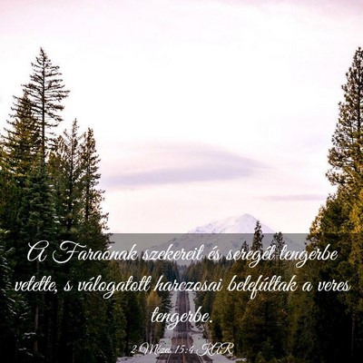Picture 03 - 2 Mózes 15:4 KAR - A Faraónak szekereit és seregét tengerbe - Bible Verse Picture