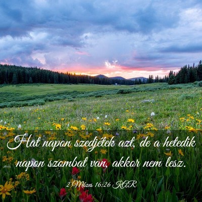 Picture 03 - 2 Mózes 16:26 KAR - Hat napon szedjétek azt, de a hetedik napon - Bible Verse Picture