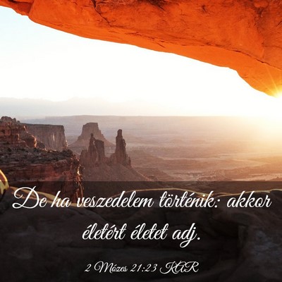 Picture 03 - 2 Mózes 21:23 KAR - De ha veszedelem történik: akkor életért - Bible Verse Picture