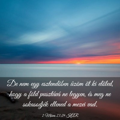 Picture 03 - 2 Mózes 23:29 KAR - De nem egy esztendõben ûzöm õt ki elõled, - Bible Verse Picture