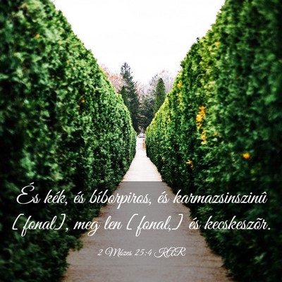 Picture 03 - 2 Mózes 25:4 KAR - És kék, és bíborpiros, és karmazsinszinû - Bible Verse Picture