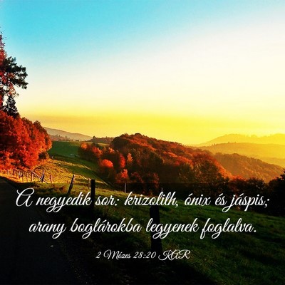 Picture 03 - 2 Mózes 28:20 KAR - A negyedik sor: krizolith, ónix és jáspis; - Bible Verse Picture