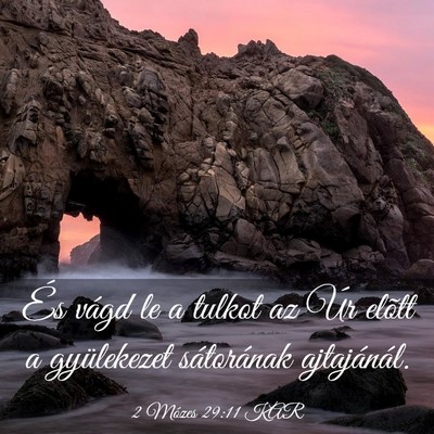 Picture 03 - 2 Mózes 29:11 KAR - És vágd le a tulkot az Úr elõtt a gyülekezet - Bible Verse Picture