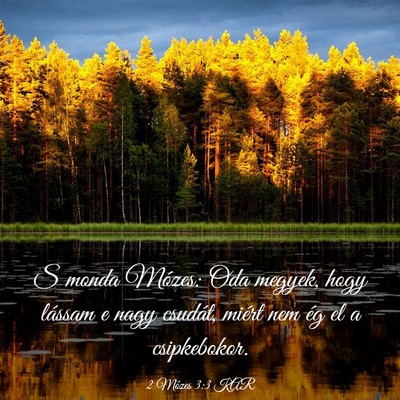 Picture 03 - 2 Mózes 3:3 KAR - S monda Mózes: Oda megyek, hogy lássam e nagy - Bible Verse Picture
