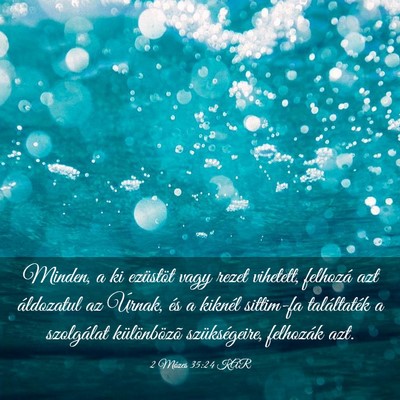 Picture 03 - 2 Mózes 35:24 KAR - Minden, a ki ezüstöt vagy rezet vihetett, - Bible Verse Picture