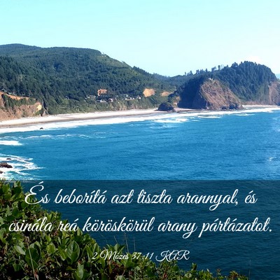 Picture 03 - 2 Mózes 37:11 KAR - És beborítá azt tiszta arannyal, és csinála - Bible Verse Picture