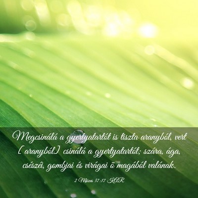 Picture 03 - 2 Mózes 37:17 KAR - Megcsinálá a gyertyatartót is tiszta - Bible Verse Picture