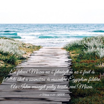 Picture 03 - 2 Mózes 4:20 KAR - És felvevé Mózes az õ feleségét és az õ - Bible Verse Picture