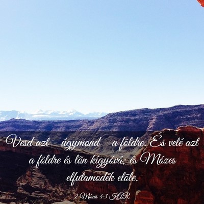 Picture 03 - 2 Mózes 4:3 KAR - Vesd azt - úgymond - a földre. És veté azt a - Bible Verse Picture