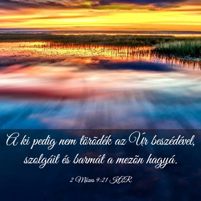 Picture 03 - 2 Mózes 9:21 KAR - A ki pedig nem törõdék az Úr beszédével, - Bible Verse Picture
