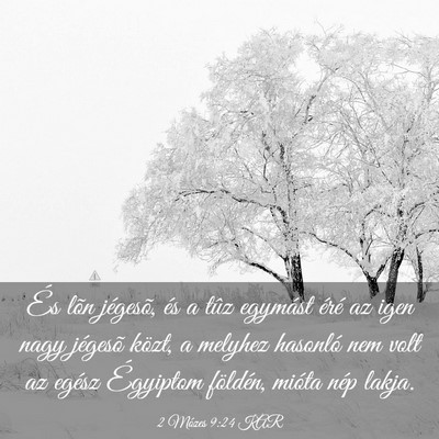 Picture 03 - 2 Mózes 9:24 KAR - És lõn jégesõ, és a tûz egymást éré az - Bible Verse Picture