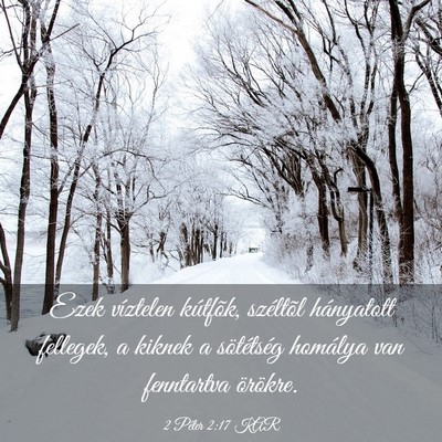 Picture 03 - 2 Péter 2:17 KAR - Ezek víztelen kútfõk, széltõl hányatott - Bible Verse Picture
