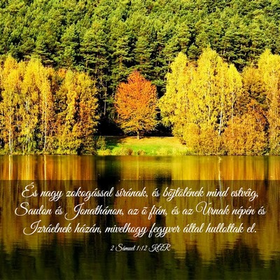 Picture 03 - 2 Sámuel 1:12 KAR - És nagy zokogással sírának, és bõjtölének - Bible Verse Picture