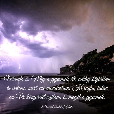 Picture 03 - 2 Sámuel 12:22 KAR - Monda õ: Míg a gyermek élt, addig bõjtöltem - Bible Verse Picture