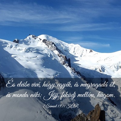 Picture 03 - 2 Sámuel 13:11 KAR - És eleibe vivé, hogy egyék, és megragadá - Bible Verse Picture