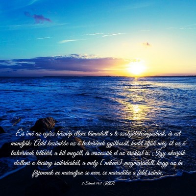 Picture 03 - 2 Sámuel 14:7 KAR - És ímé az egész háznép ellene támadott a - Bible Verse Picture