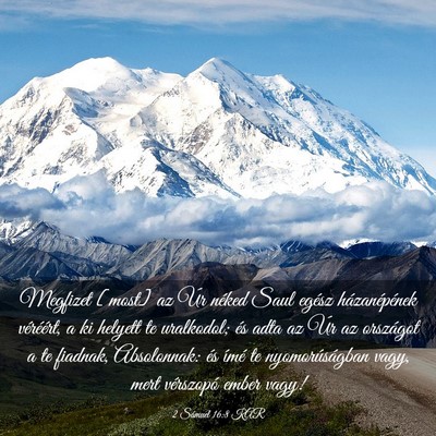 Picture 03 - 2 Sámuel 16:8 KAR - Megfizet [most] az Úr néked Saul egész - Bible Verse Picture