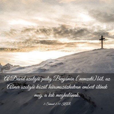 Picture 03 - 2 Sámuel 2:31 KAR - A Dávid szolgái pedig Benjámin [nemzeté]bõl, - Bible Verse Picture