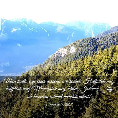 Picture 03 - 2 Sámuel 20:16 KAR - Akkor kiálta egy eszes asszony a városból: - Bible Verse Picture