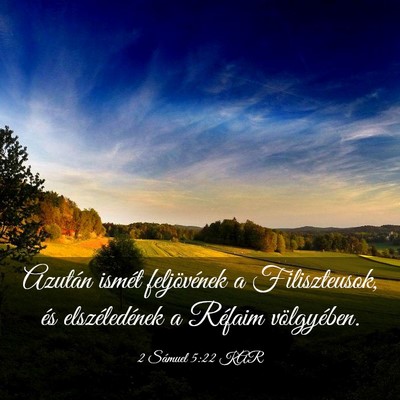 Picture 03 - 2 Sámuel 5:22 KAR - Azután ismét feljövének a Filiszteusok, és - Bible Verse Picture