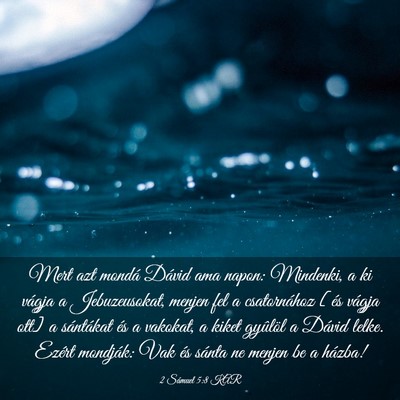 Picture 03 - 2 Sámuel 5:8 KAR - Mert azt mondá Dávid ama napon: Mindenki, a ki - Bible Verse Picture