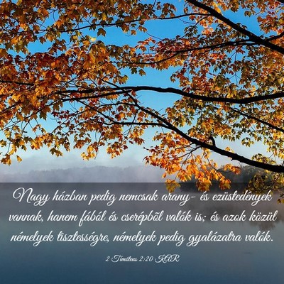 Picture 03 - 2 Timóteus 2:20 KAR - Nagy házban pedig nemcsak arany- és - Bible Verse Picture