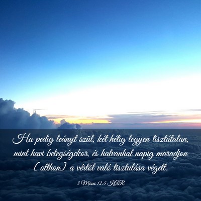 Picture 03 - 3 Mózes 12:5 KAR - Ha pedig leányt szül, két hétig legyen - Bible Verse Picture