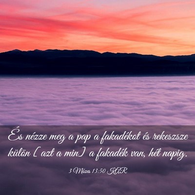 Picture 03 - 3 Mózes 13:50 KAR - És nézze meg a pap a fakadékot és rekeszsze - Bible Verse Picture