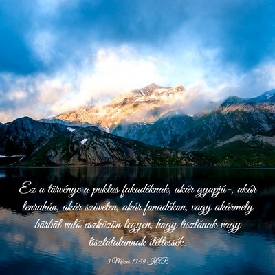 Picture 03 - 3 Mózes 13:59 KAR - Ez a törvénye a poklos fakadéknak, akár - Bible Verse Picture