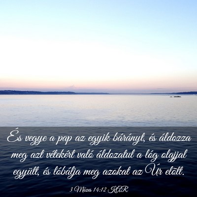 Picture 03 - 3 Mózes 14:12 KAR - És vegye a pap az egyik bárányt, és áldozza - Bible Verse Picture