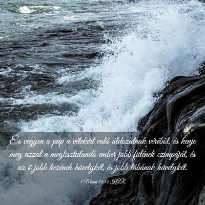 Picture 03 - 3 Mózes 14:14 KAR - És vegyen a pap a vétekért való áldozatnak - Bible Verse Picture