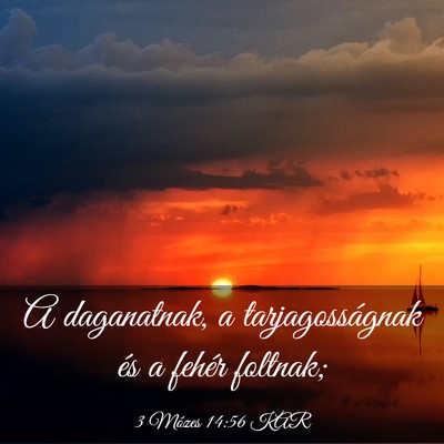 Picture 03 - 3 Mózes 14:56 KAR - A daganatnak, a tarjagosságnak és a fehér - Bible Verse Picture